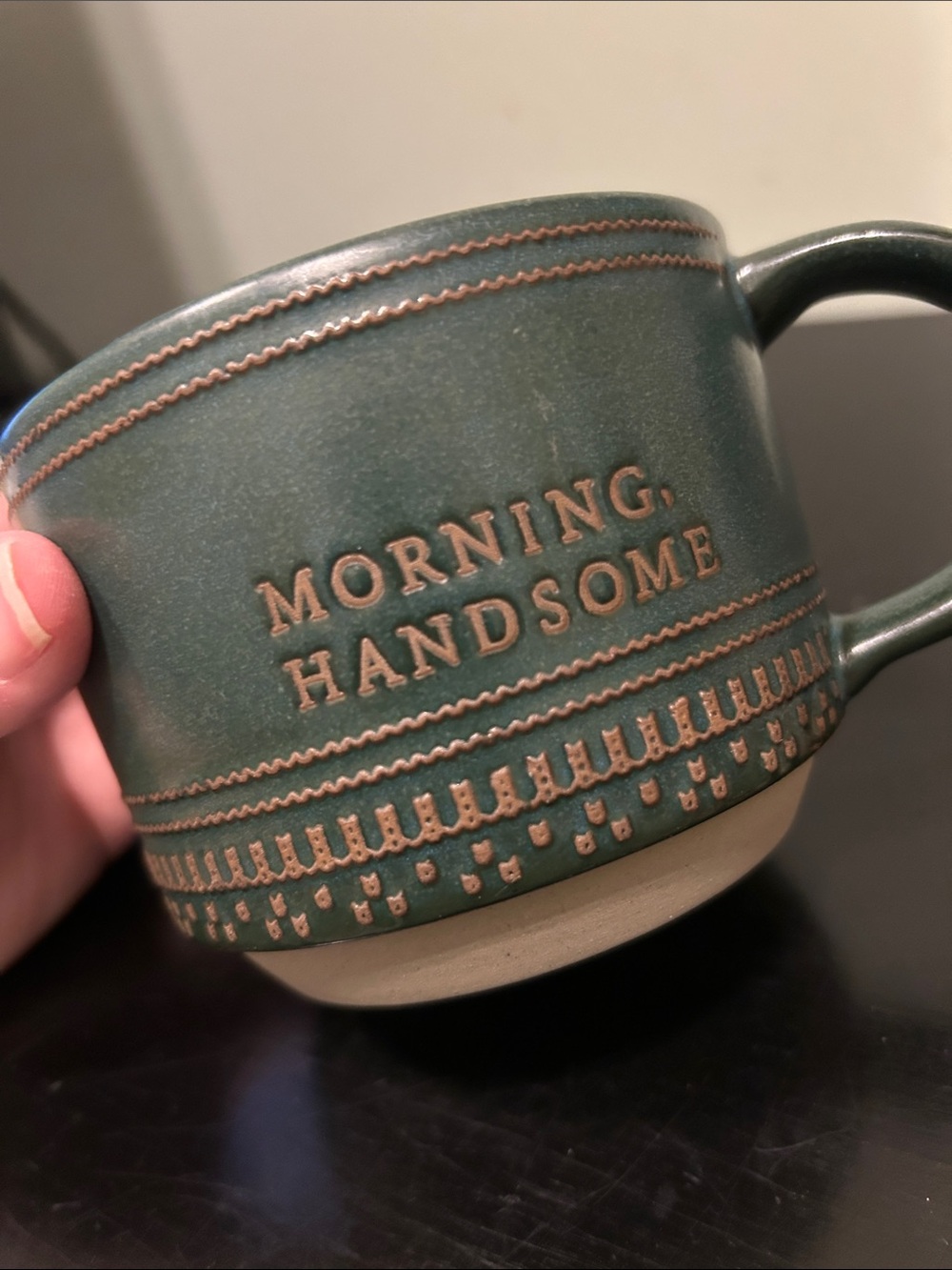 Hearth & Hand Magnolia Morning Handsome DeepGreen Textured Stoneware Ceramic Mug
